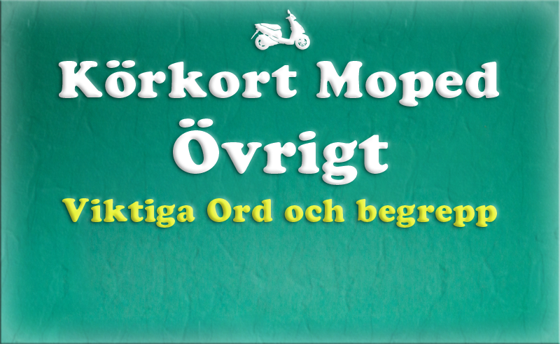 Gratis teoriboken: Övrigt / Viktiga Ord och begrepp