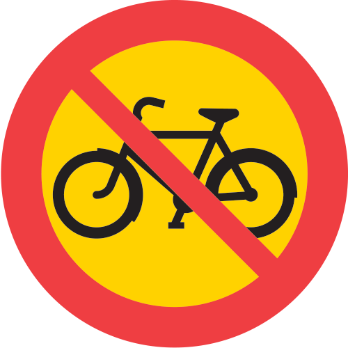 Förbud mot cykel och moped klass II