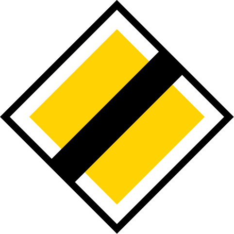 Väjningsregler – Huvudled upphör